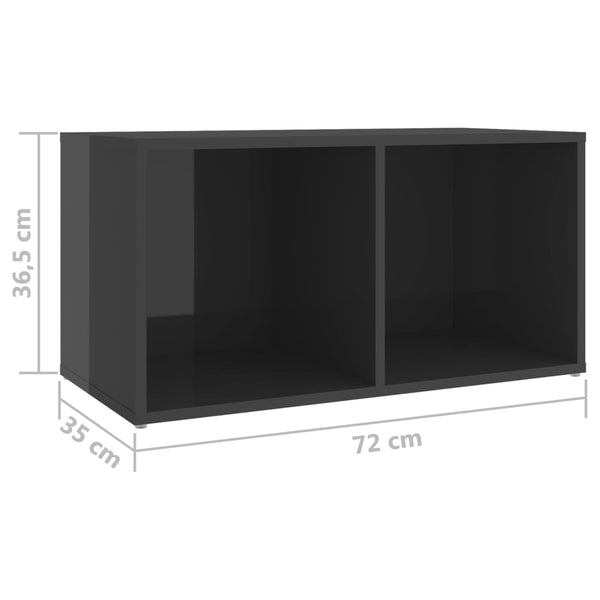 TV Cabinets 4 pcs High Gloss Gray 28.3"x13.8"x14.4" Chipboard