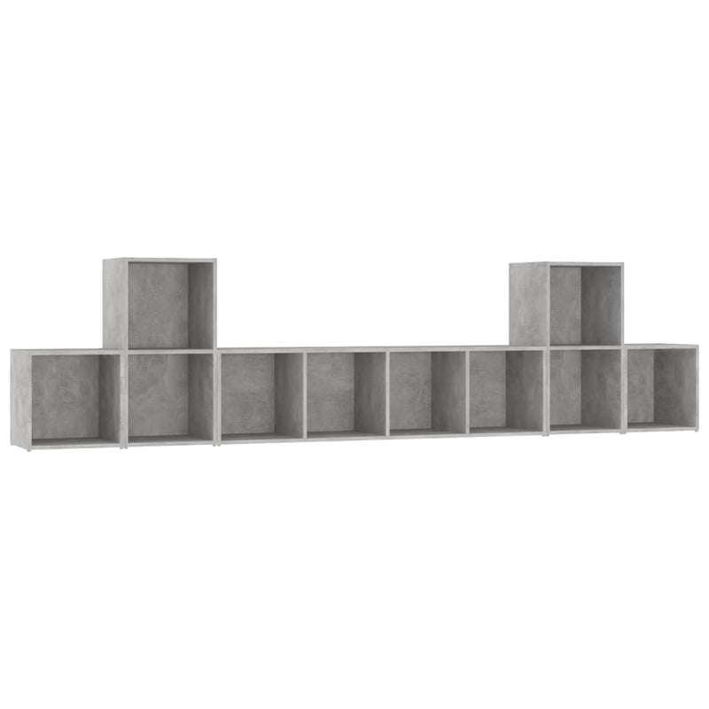 5 Piece TV Cabinet Set Concrete Gray Chipboard