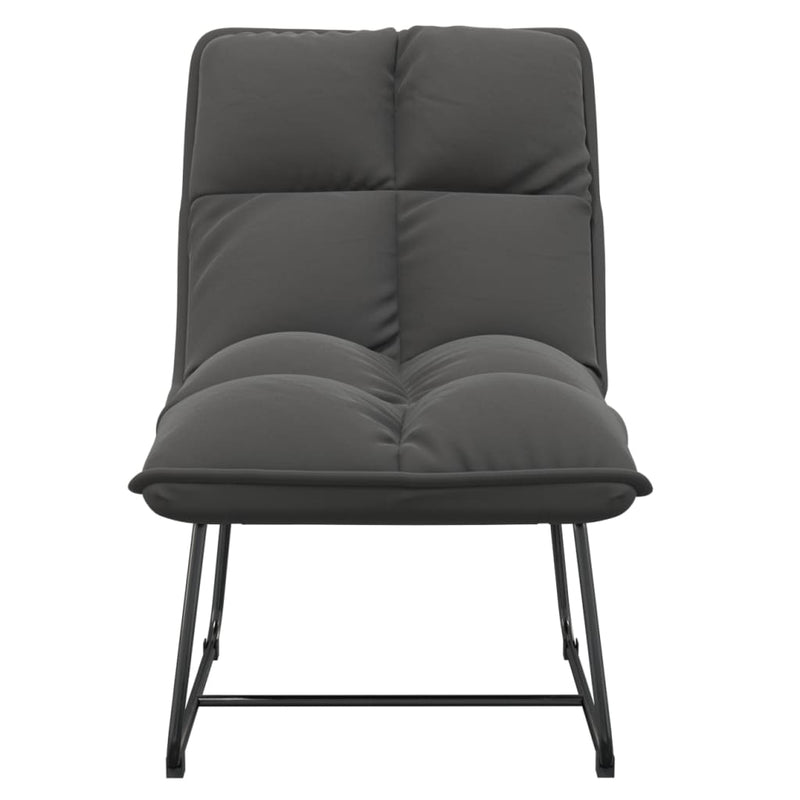 Leisure Chair with Metal Frame Dark Gray Velvet
