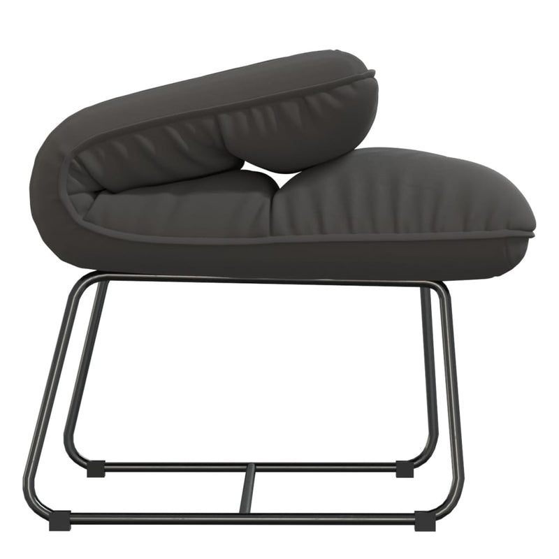 Leisure Chair with Metal Frame Dark Gray Velvet