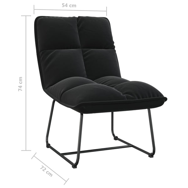 Leisure Chair with Metal Frame Black Velvet