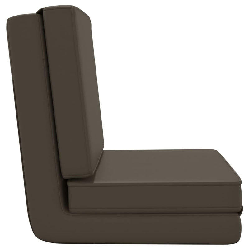 Folding Floor Chair Anthracite Faux Leather