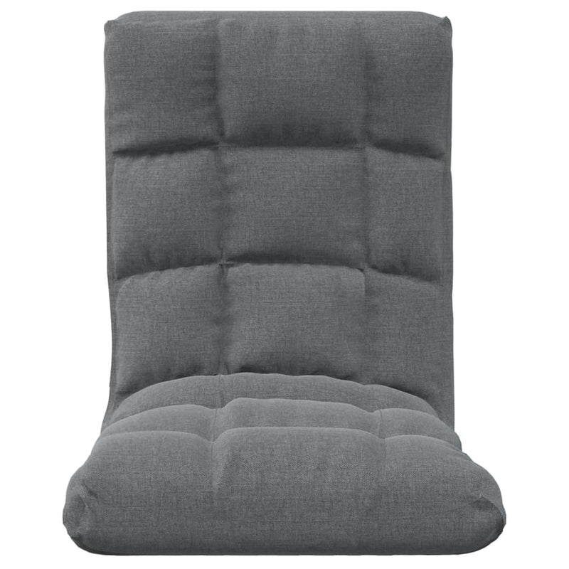 Folding Floor Chair Light Gray Fabric