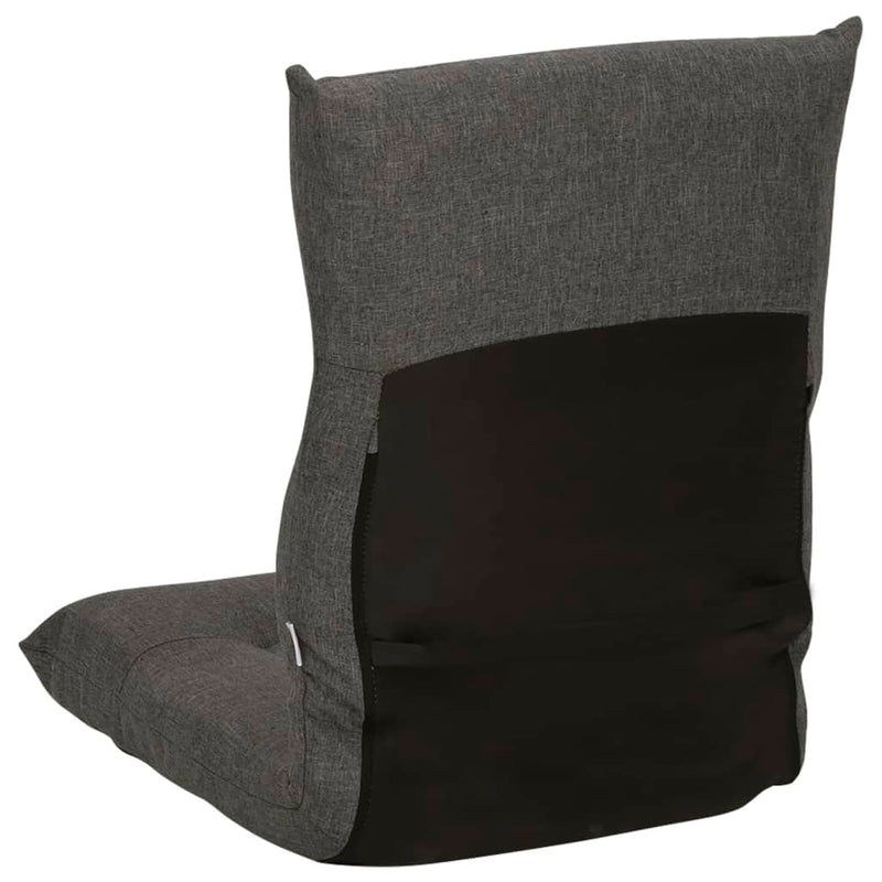 Folding Floor Chair Dark Gray Fabric