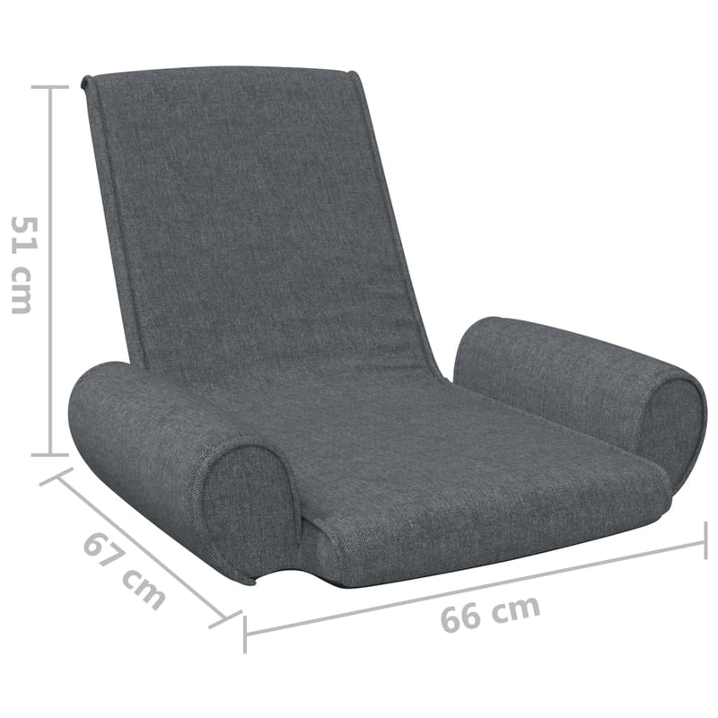 Folding Floor Chair Dark Gray Fabric