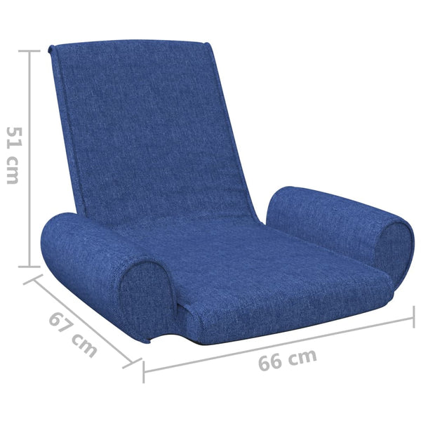 Folding Floor Chair Blue Fabric