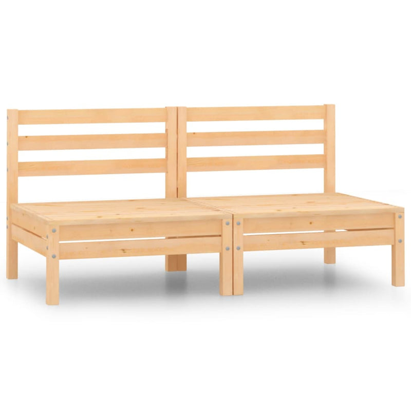 Patio Middle Sofas 2 pcs Solid Pinewood