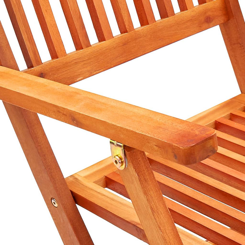 Folding Patio Chairs 8 pcs Solid Eucalyptus Wood
