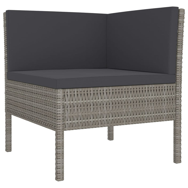 13 Piece Patio Lounge Set with Cushions Poly Rattan Gray